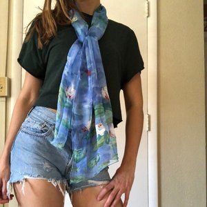 Monet Watercolor Sheer Scarf
